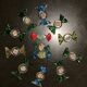 Set of Murano glass candy shaped knife holders