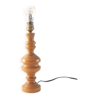 Turned wooden lamp base