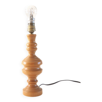 Turned wooden lamp base