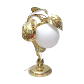Lampe feuille dorée Hollywood Regency
