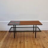 Vintage teak and ceramic coffee table 1960