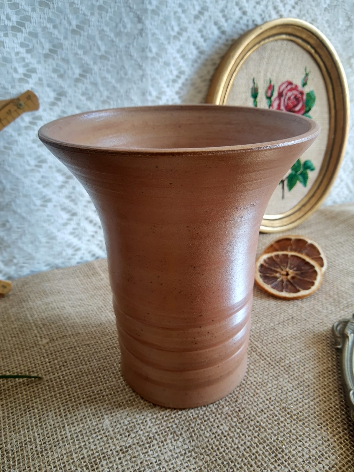 Bonny sandstone vase France handmade vintage