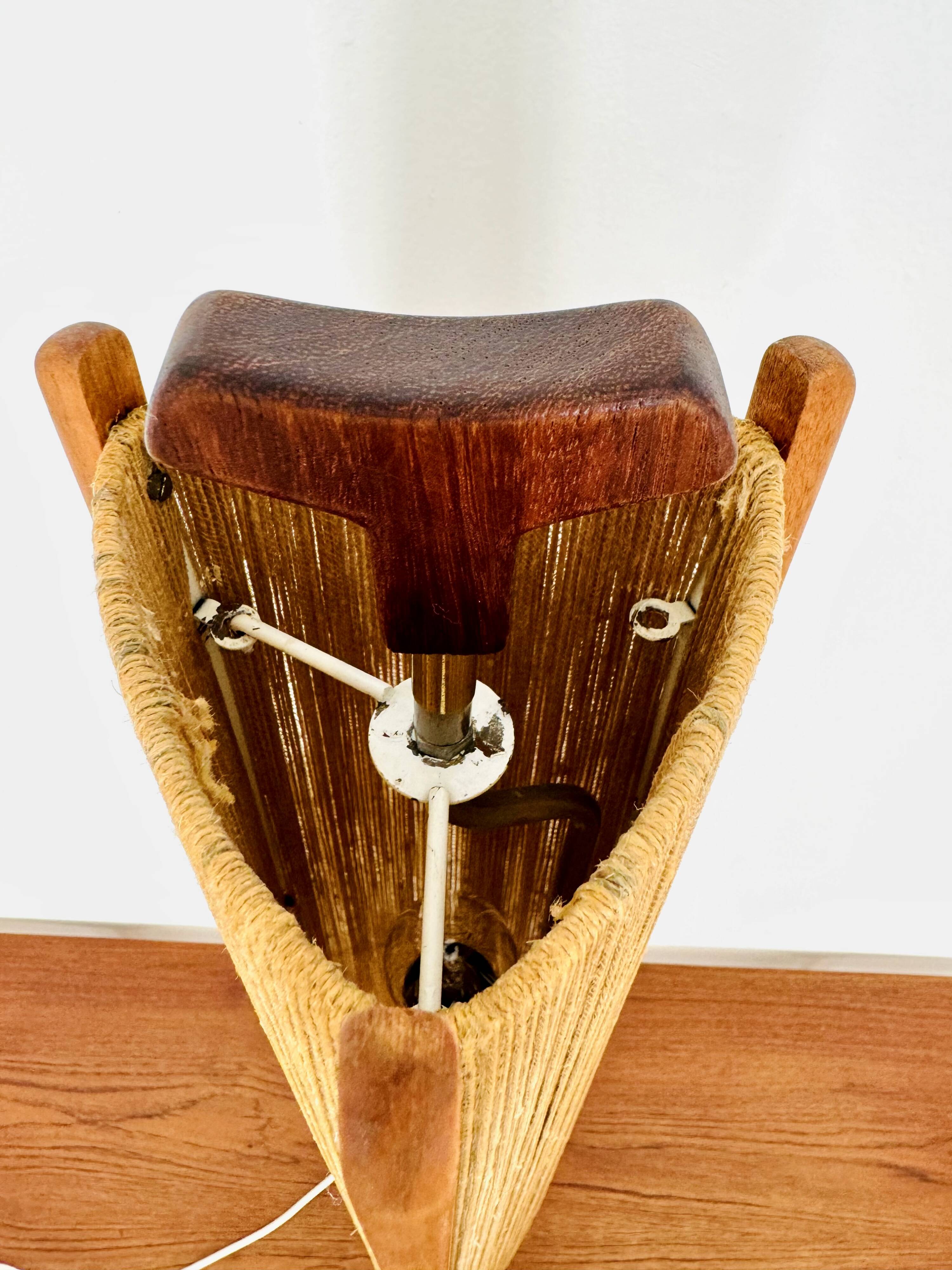 Sisal and Teak Floor Lamp by Temde