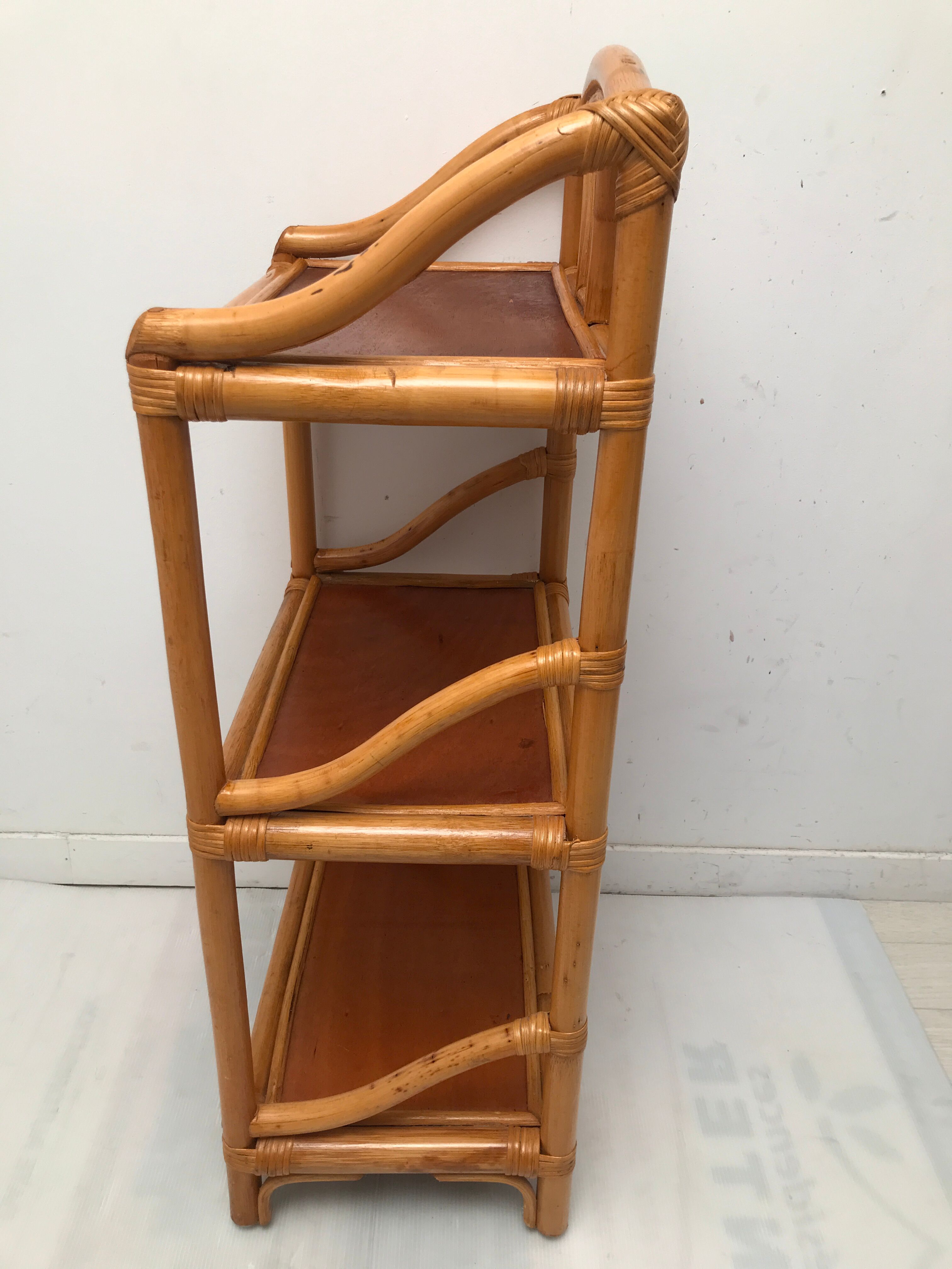 Etagère en bambou 3 niveaux vintage