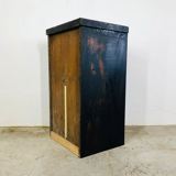 Antique black patinated bedside table