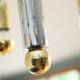 Post-modern chandelier with 24 lights in chrome and gold metal, Germany, 1970.