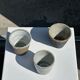 Set of 3 cups / mug in Indonesian ceramic (black, matte brown & speckled glazed)