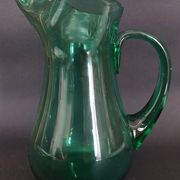 20th century green glass pitcher