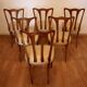 Ensemble de 6 chaises modernes du milieu du siècle, Italie, 1960