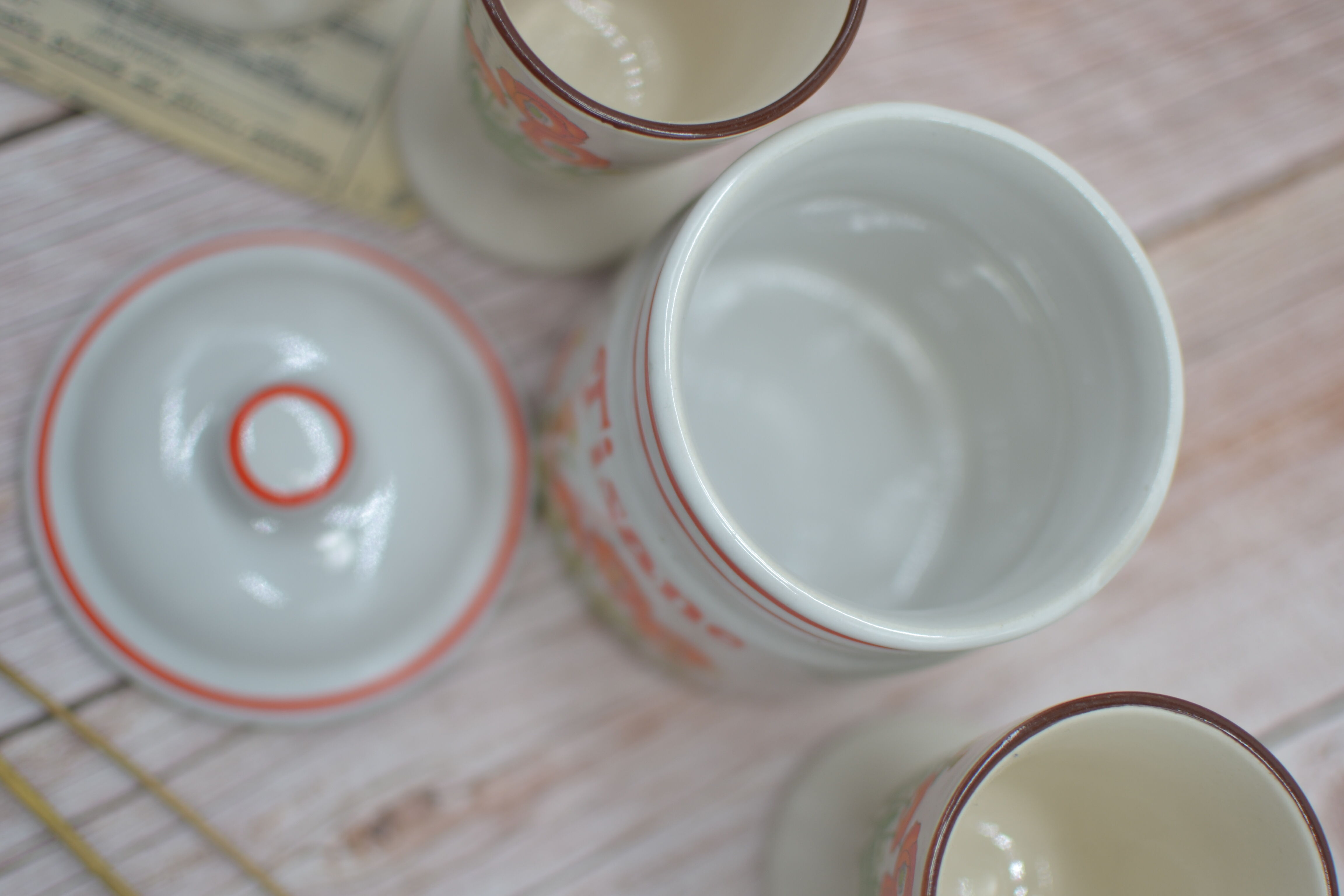 Ensemble de 6 mazagrans en grès pour tisane & 1 pot à tisane