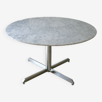 Marble and steel table France, circa 1970