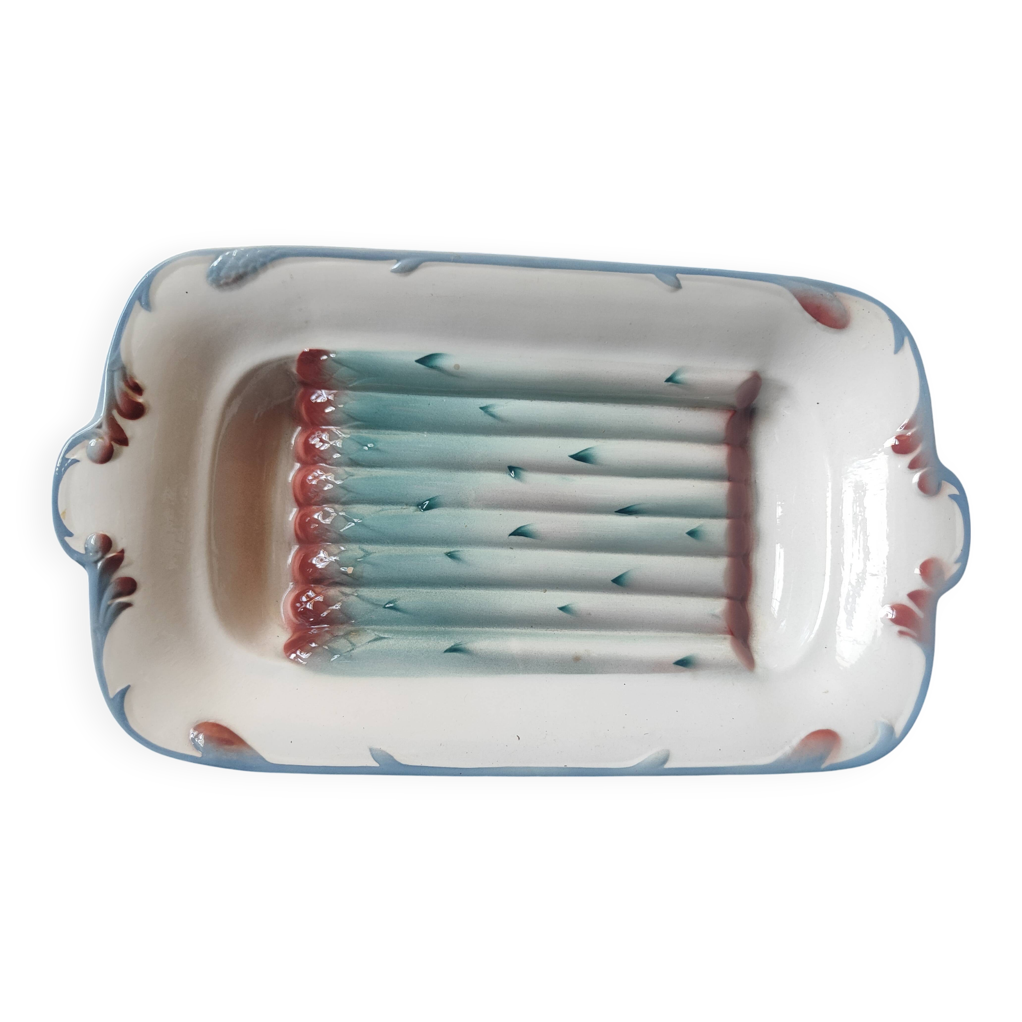 1960 Digoin France Large asparagus dish