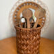 Vintage rattan pot bottle basket