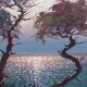 Oil on canvas sunset in Brittany