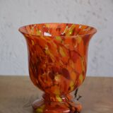 Speckled orange vase
