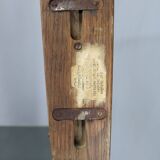 Adjustable oak and wicker wall lamp, Czechoslovakia, 1970s