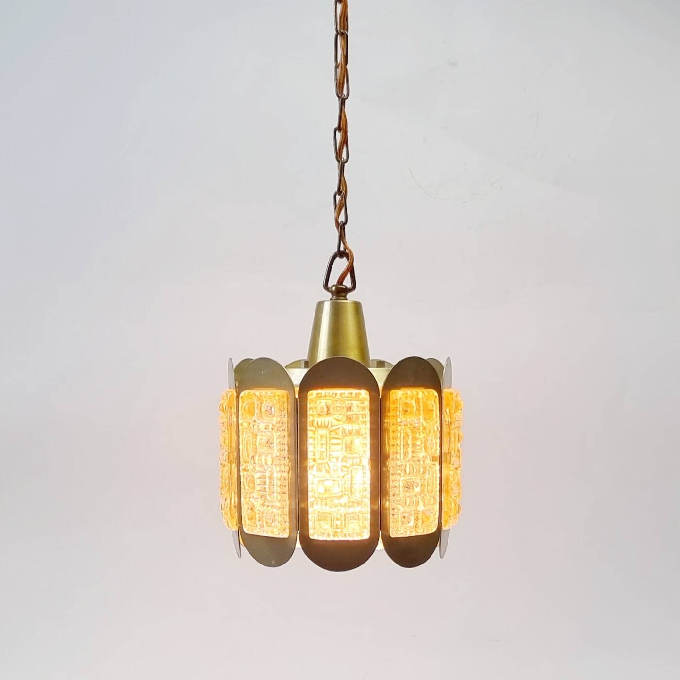Mid-Century Scandinavian Glass Ceiling Light from Vitrika, Denmark, 1960s