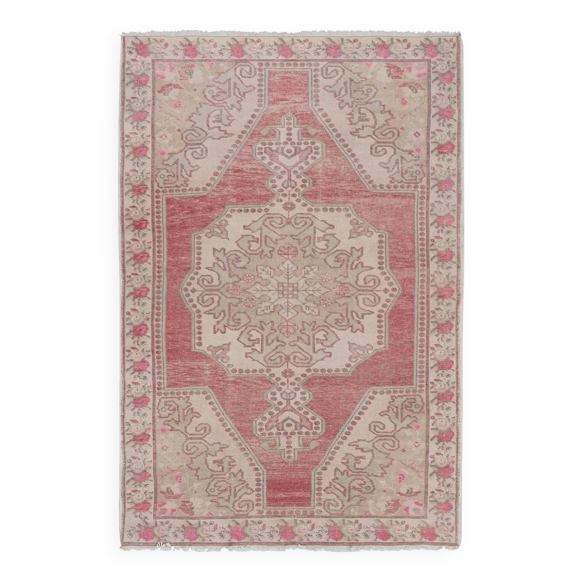 Vintage Turkish handmade rug 139x214 cm