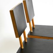 Two rare demountable plywood chairs by Axel Kufus model Stöcke for Atoll
