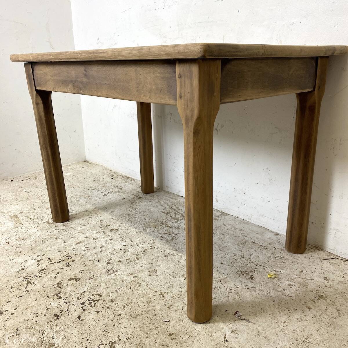 Vintage 1960s refectory table in solid raw oak
