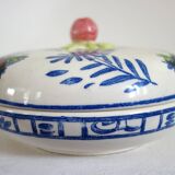 Gien earthenware candy box, vintage Blue Bird model