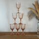 Vintage lot de 6 verres à vin Luminarc Rosaline