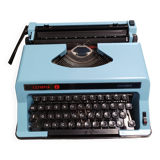 Machine à écrire Olympia Standard bleue pastel vintage révisée