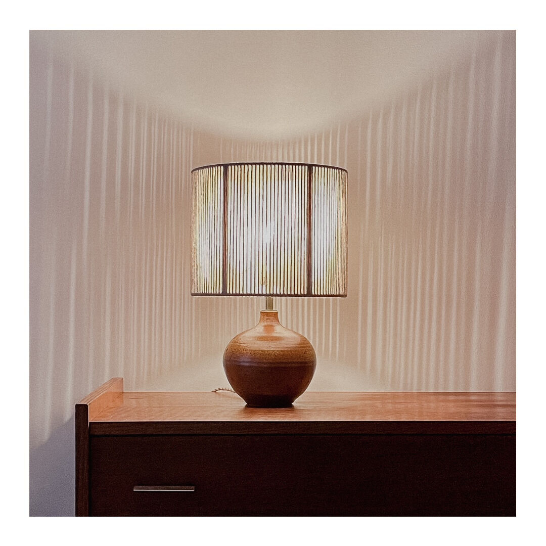 Sandstone lamp and cotton rope