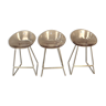Suite of 3 altuglas bar stools and chrome feet