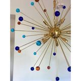 Contemporary Multicolor “Star” Murano Glass Sputnik Chandelier