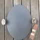 Oval mirror bevelled with removable metal media 43x60cm