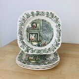 4 dessert plates and cups Merry Christmas Johnson Bros