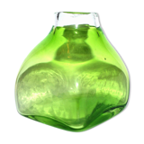 Vase scandinave en verre soufflé vert, 1960-1970