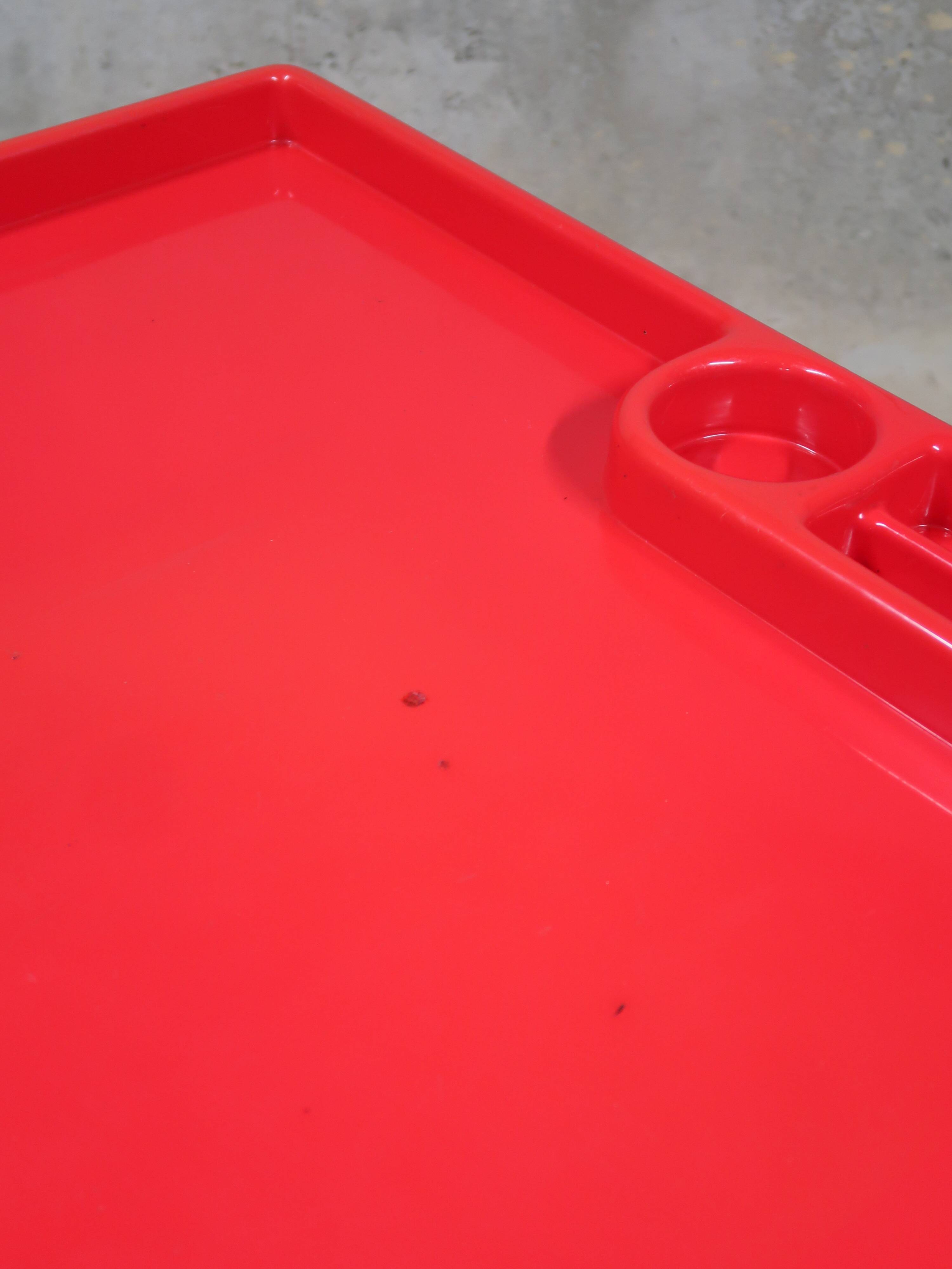 Vintage 80s red fiberglass desk