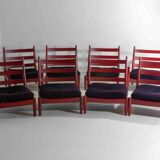 XL set of 8 mid-century lounge chairs, Belgium 1960s