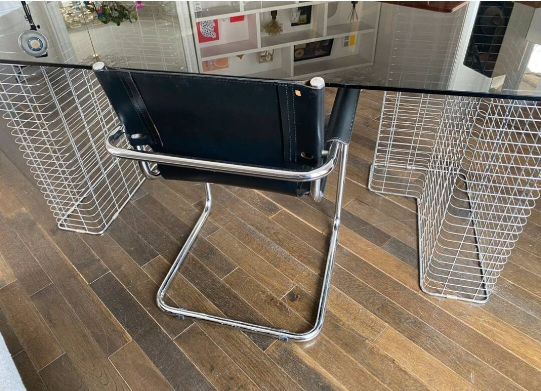 Large “Wire” Executive Desk by Terrence Conran - chrome and smoked glass - modular into a Coffee Table