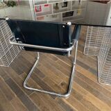 Large “Wire” Executive Desk by Terrence Conran - chrome and smoked glass - modular into a Coffee Table