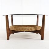 Round coffee table with magazine holder "Hilla"