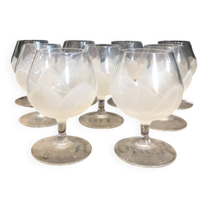 9 verres à cognac cristal - florence