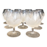9 verres à cognac cristal d’arques modèle Florence