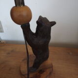 Lampe ours en bois, forêt noire