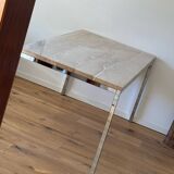 Table à manger de luxe en marbre chromé du milieu du siècle
