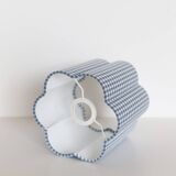 Flower-shaped lampshade Flora "mini sky blue check"