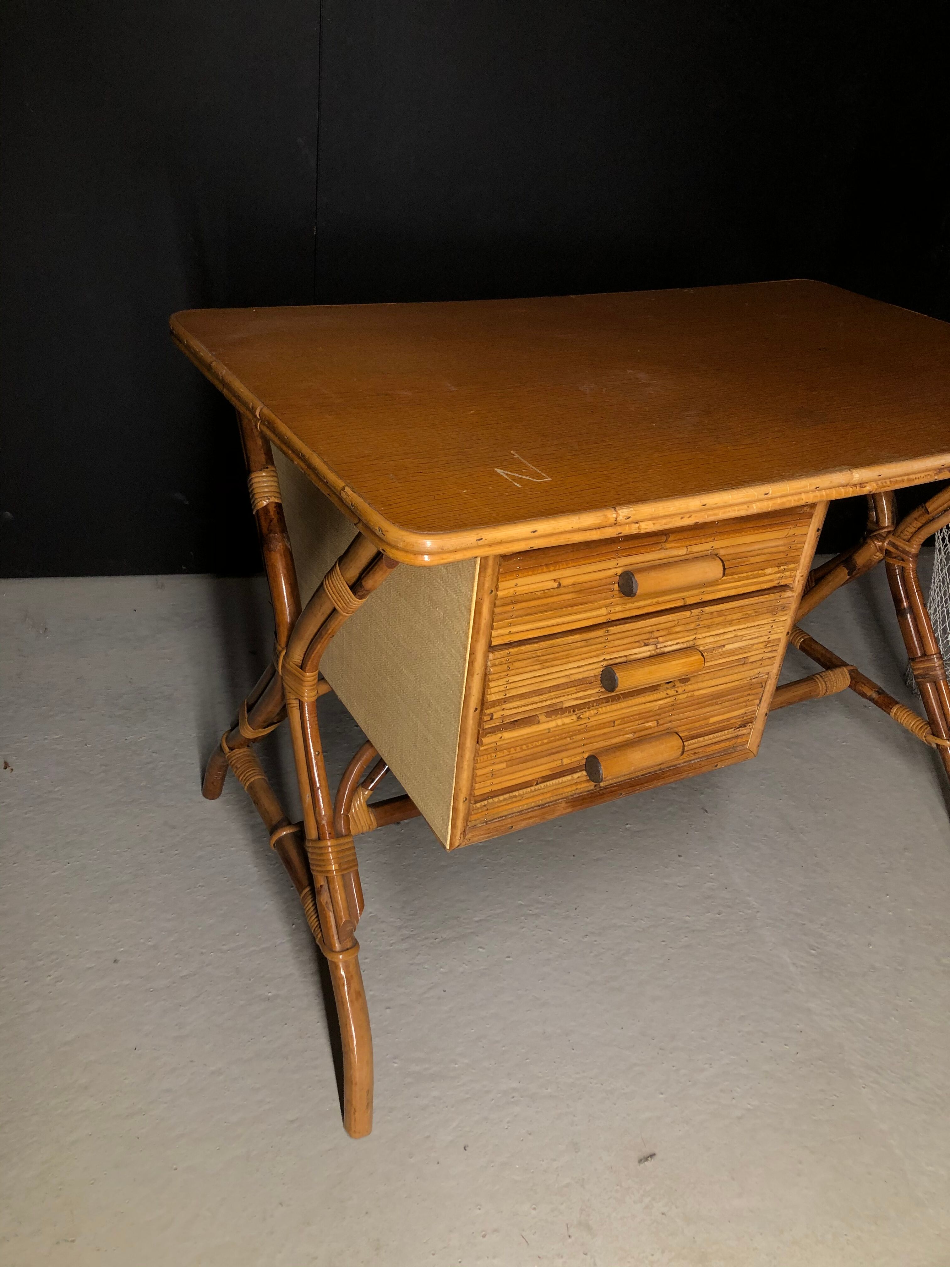 Rattan desk 1960