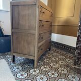 Carved solid oak chest of drawers