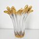Splash-shaped crystal vase with gold rim
