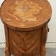 Oval side table in marquetry wood, Louis XVI style - early 20th century