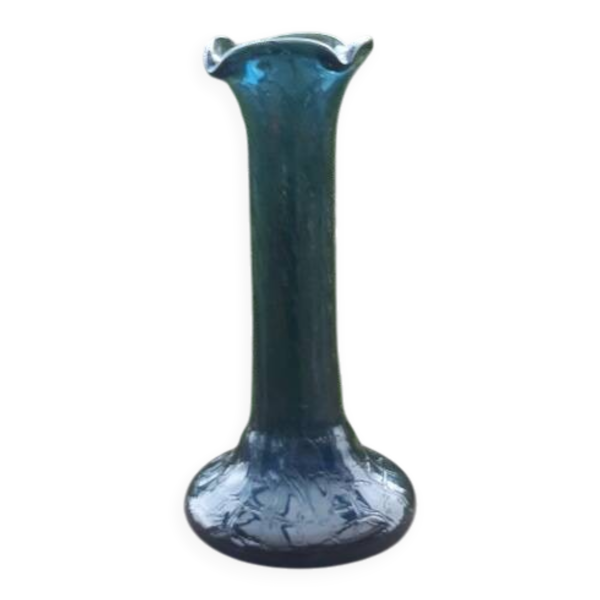 Vase soliflore ancien en verre soufflé