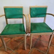 Paire de fauteuils bridges en hêtre