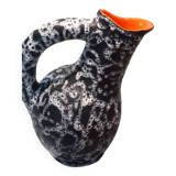 Vallauris-style pitcher with orange interior